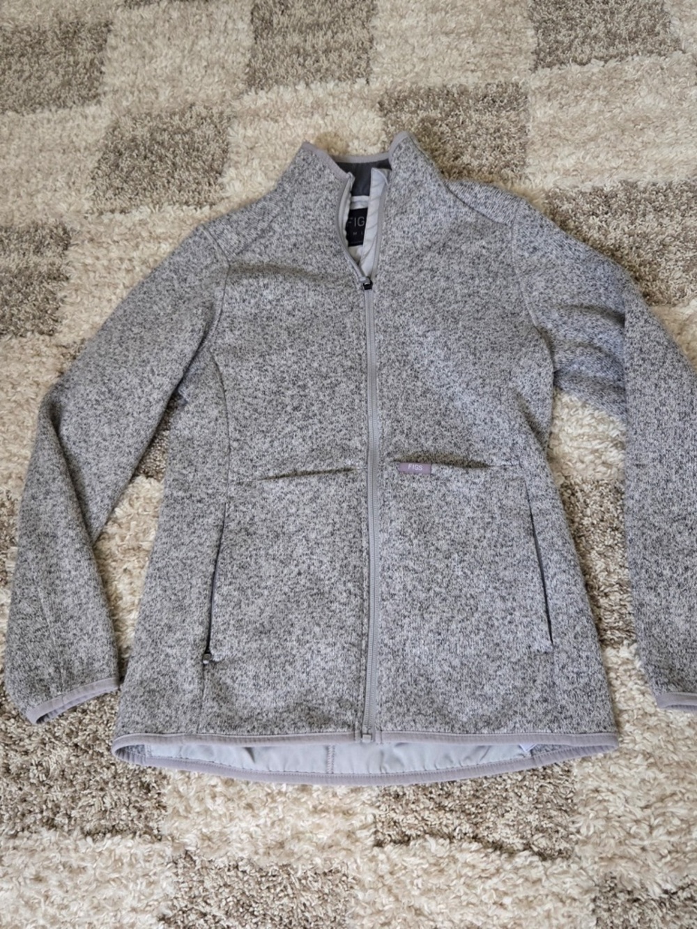 Figs Light Heather Gray Full-Zip Women's Jacket